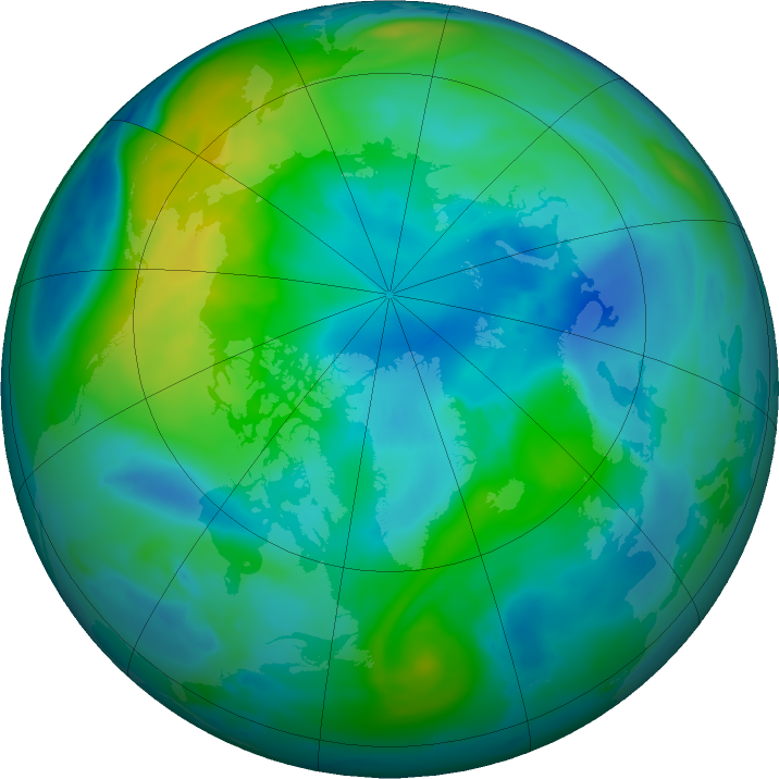 Arctic ozone map for 10 October 2021